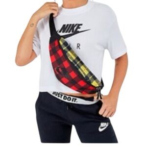 Nike Red yellow plaid belt bag fanny bag Waist Bag